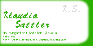 klaudia sattler business card